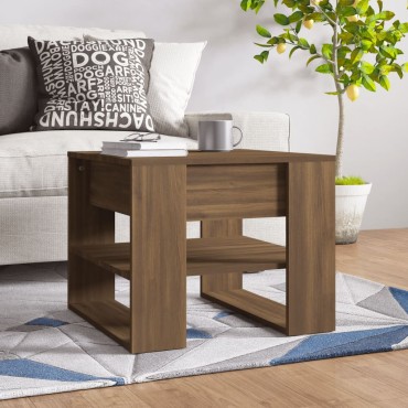vidaXL Τραπεζάκι Σαλονιού Καφέ Δρυς 55,5x55x45cm Επεξεργασμένο Ξύλο 1 τεμ.