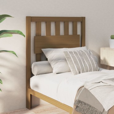 vidaXL Κεφαλάρι Κρεβατιού Μελί 80,5x4x100cm Μασίφ Ξύλο Πεύκου 1 τεμ.