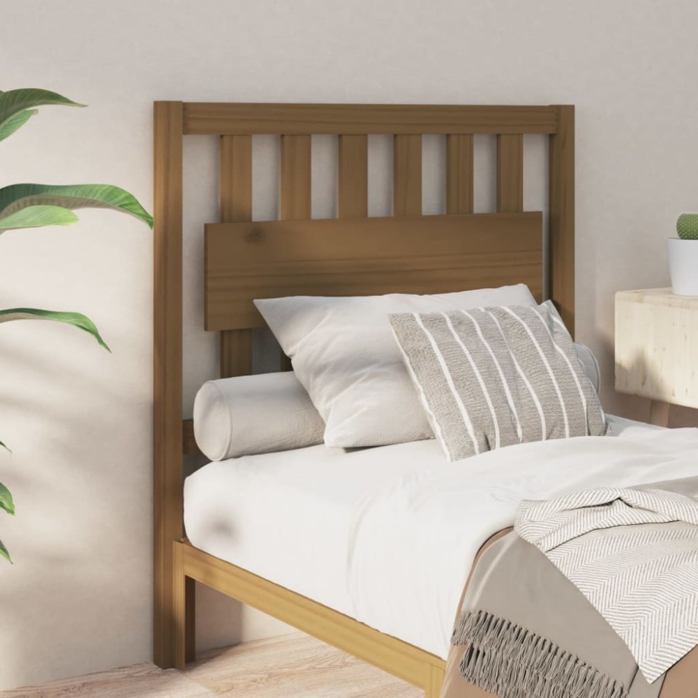vidaXL Κεφαλάρι Κρεβατιού Μελί 95,5x4x100cm από Μασίφ Ξύλο Πεύκου 1 τεμ.