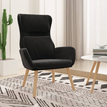 vidaXL Πολυθρόνα Relax Μαύρη Βελούδινη 70x77x98cm 1 τεμ.