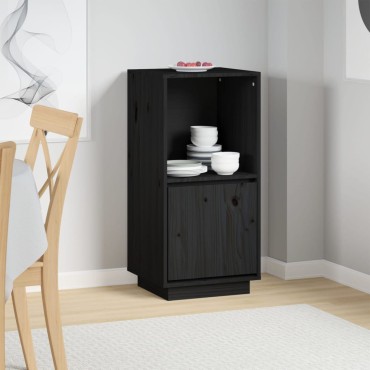 vidaXL Ντουλάπι Μαύρο 38x35x80cm από Μασίφ Ξύλο Πεύκου 1 τεμ.