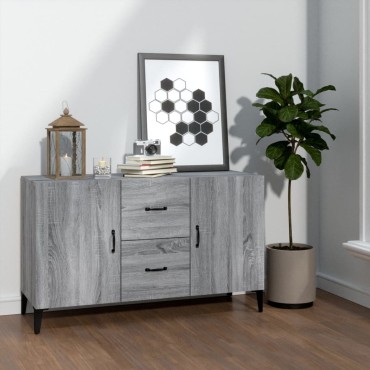 vidaXL Μπουφές Γκρι Sonoma 100x36x60cm από Επεξεργασμένο Ξύλο 1 τεμ.