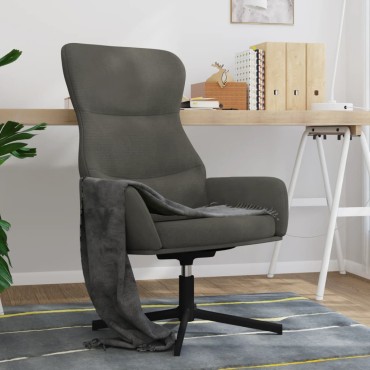 vidaXL Πολυθρόνα Relax Σκούρο Γκρι Βελούδινη 70x77x94cm 1 τεμ.