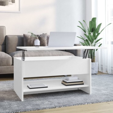 vidaXL Τραπεζάκι Σαλονιού Λευκό 80x50x40cm Επεξεργασμένο Ξύλο 1 τεμ.