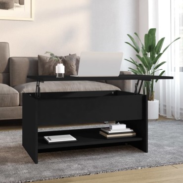 vidaXL Τραπεζάκι Σαλονιού Μαύρο 80x50x40cm Επεξεργασμένο Ξύλο 1 τεμ.