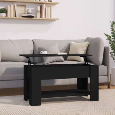 vidaXL Τραπεζάκι Σαλονιού Μαύρο 102x49x42cm από Επεξεργασμένο Ξύλο 1 τεμ.