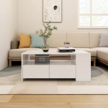 vidaXL Τραπεζάκι Σαλονιού Λευκό 102x55x42cm από Επεξεργ. Ξύλο 1 τεμ.