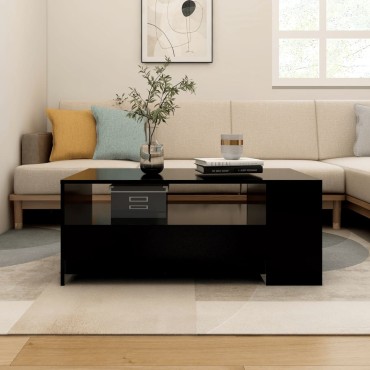 vidaXL Τραπεζάκι Σαλονιού Μαύρο 102x55x42cm από Επεξεργ. Ξύλο 1 τεμ.