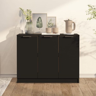 vidaXL Ντουλάπι Μαύρο 90,5x30x70cm από Επεξεργασμένο Ξύλο 1 τεμ.