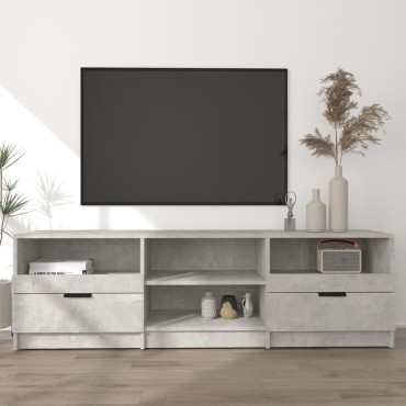 vidaXL Έπιπλο Τηλεόρασης Γκρι Σκυροδέματος 150x33,5x45cm Επεξ. Ξύλο