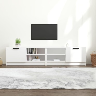 vidaXL Έπιπλα Τηλεόρασης 2 τεμ. Λευκό 80x35x36,5cm Επεξεργ. Ξύλο