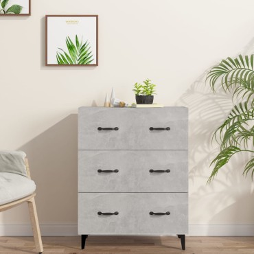 vidaXL Ντουλάπι Γκρι Σκυροδέματος 69,5x34x90cm Επεξεργασμένο Ξύλο 1 τεμ.