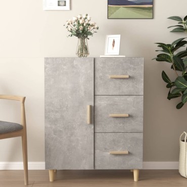 vidaXL Ντουλάπι Γκρι Σκυροδέματος 69,5x34x90cm Επεξεργασμένο Ξύλο 1 τεμ.
