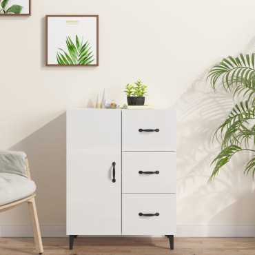 vidaXL Ντουλάπι Γυαλιστερό Λευκό 69,5x34x90cm Επεξεργασμένο Ξύλο 1 τεμ.