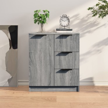 vidaXL Ντουλάπι Γκρι Sonoma 60x30x70cm από Επεξεργασμένο Ξύλο 1 τεμ.