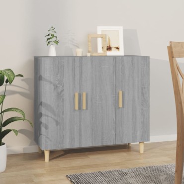 vidaXL Ντουλάπι Γκρι Sonoma 90x34x80cm από Επεξεργασμένο Ξύλο 1 τεμ.