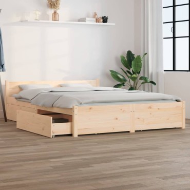 vidaXL Πλαίσιο Κρεβατιού με Συρτάρια 120x200cm 1 τεμ. - Μονό
