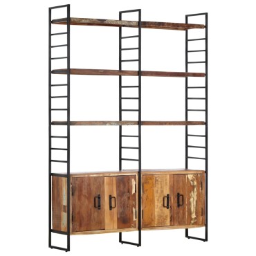 vidaXL Βιβλιοθήκη με 4 Επίπεδα 124x30x180cm Μασίφ Ανακυκλωμένο Ξύλο 1 τεμ.