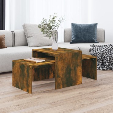 vidaXL Τραπεζάκια Σαλονιού Σετ Καπν. Δρυς 100x48x40cm Επεξεργ. Ξύλο 1 τεμ.