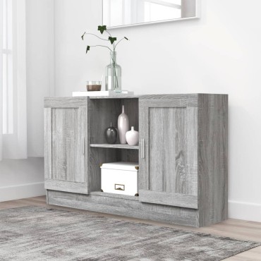 vidaXL Μπουφές Γκρι Sonoma 120x30,5x70cm από Επεξεργασμένο Ξύλο 1 τεμ.