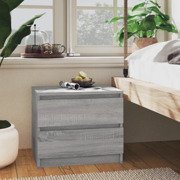 vidaXL Κομοδίνο Γκρι Sonoma 50x39x43,5cm από Επεξεργασμένο Ξύλο 1 τεμ.