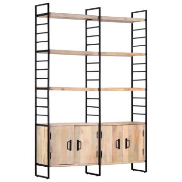 vidaXL Βιβλιοθήκη με 4 Επίπεδα 124x30x180cm Μασίφ Ξύλο Μάνγκο 1 τεμ.