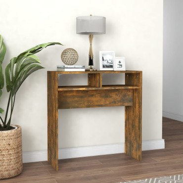 vidaXL Τραπέζι Κονσόλα Καπνιστή Δρυς 78x30x80cm Επεξεργ. Ξύλο 1 τεμ.
