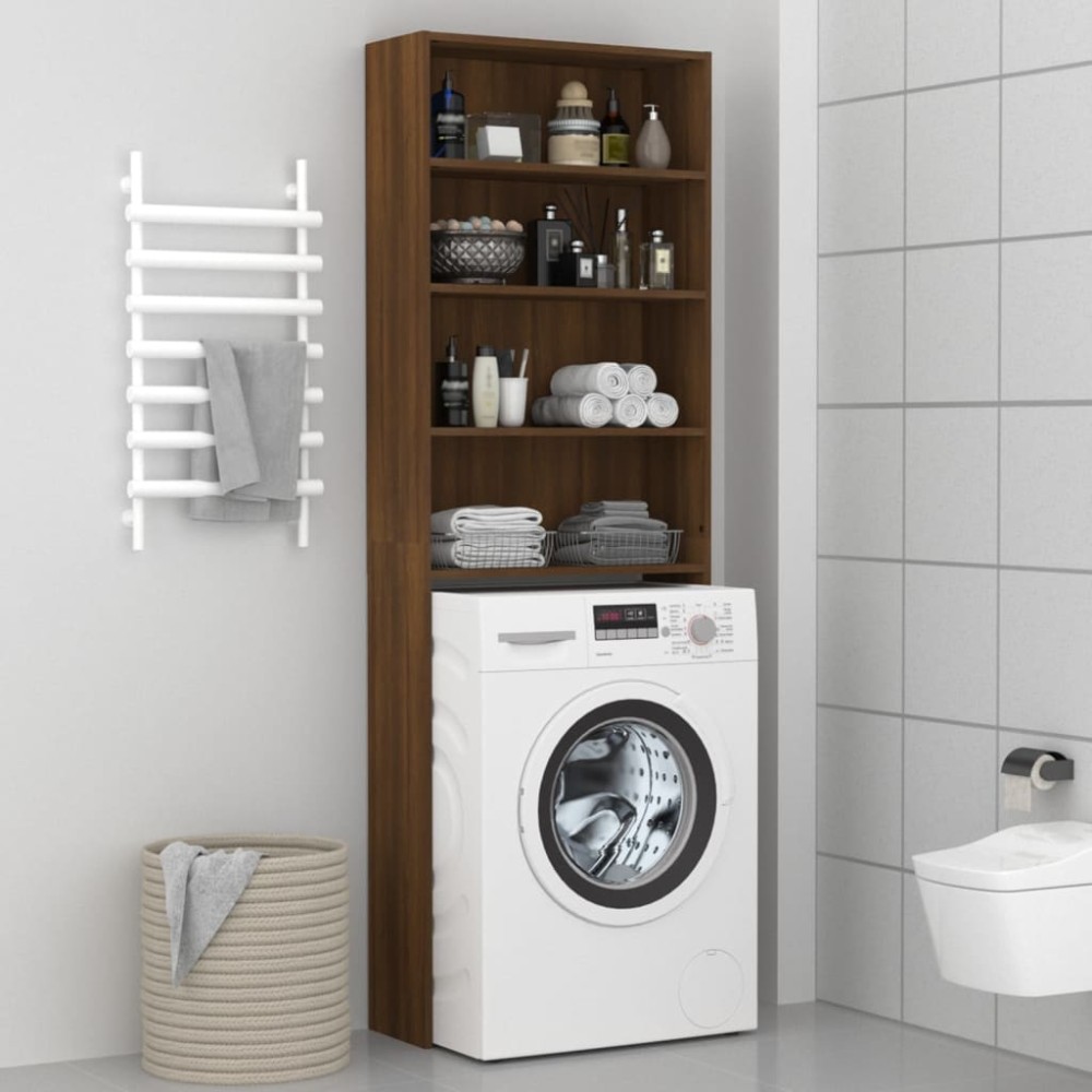 vidaXL Ντουλάπι Πλυντηρίου Καφέ Δρυς 64 x 24 x 190 εκ.