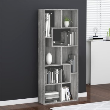 vidaXL Βιβλιοθήκη Γκρι Sonoma 67x24x161cm από Επεξεργασμένο Ξύλο 1 τεμ.