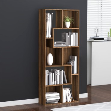 vidaXL Βιβλιοθήκη Καφέ Δρυς 67x24x161cm από Επεξεργασμένο Ξύλο 1 τεμ.