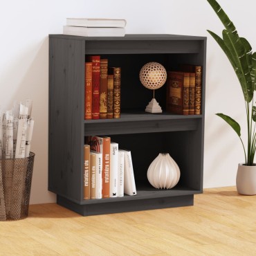 vidaXL Ντουλάπι Κονσόλα Γκρι 60x34x75cm από Μασίφ Ξύλο Πεύκου 1 τεμ.