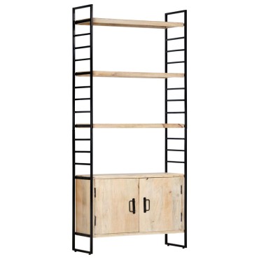 vidaXL Βιβλιοθήκη με 4 Επίπεδα 80x30x180cm από Μασίφ Ξύλο Μάνγκο 1 τεμ.