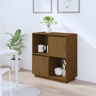 vidaXL Ντουλάπι Καφέ Μελί 74x35x80cm από Μασίφ Ξύλο Πεύκου 1 τεμ.