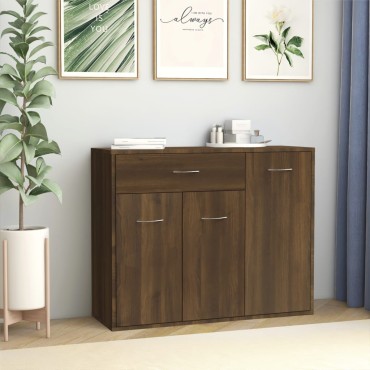 vidaXL Μπουφές Καφέ Δρυς 88x30x70cm από Επεξεργασμένο Ξύλο 1 τεμ.