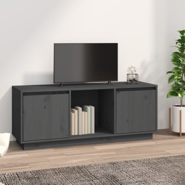 vidaXL Έπιπλο Τηλεόρασης Γκρι 110,5x35x44cm Μασίφ Ξύλο Πεύκου