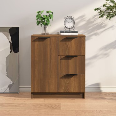 vidaXL Μπουφές Καφέ Δρυς 60x30x70cm από Επεξεργασμένο Ξύλο 1 τεμ.