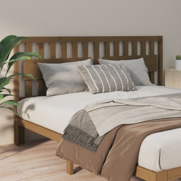 vidaXL Κεφαλάρι Κρεβατιού Μελί 145,5x4x100cm από Μασίφ Ξύλο Πεύκου 1 τεμ.