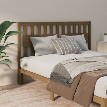 vidaXL Κεφαλάρι Κρεβατιού Μελί 155,5x4x100cm Μασίφ Ξύλο Πεύκου 1 τεμ.