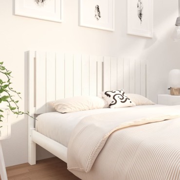 vidaXL Κεφαλάρι Κρεβατιού Λευκό 165,5x4x100cm από Μασίφ Ξύλο Πεύκου 1 τεμ.