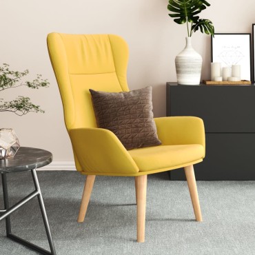vidaXL Πολυθρόνα Relax Κίτρινο Μουσταρδί Υφασμάτινη 70x77x94cm 1 τεμ.