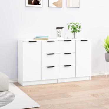 vidaXL Ντουλάπια 2 τεμ. άσπρο 60x30x70cm Επεξεργασμένο Ξύλο