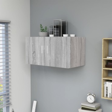 vidaXL Ντουλάπι Τοίχου Γκρι Sonoma 80x39x40cm από Επεξεργ. Ξύλο 1 τεμ.