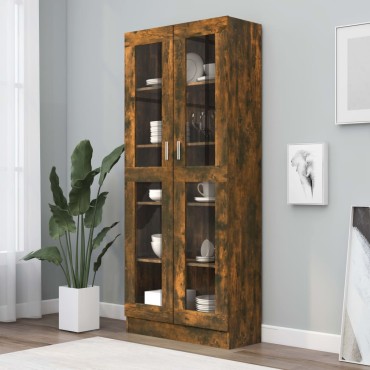 vidaXL Βιτρίνα Καπνιστή Δρυς 82,5x30,5x185,5cm Επεξεργασμένο Ξύλο 1 τεμ.