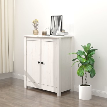 vidaXL Συρταριέρα Λευκή 70x35x80cm από Μασίφ Ξύλο Πεύκου 1 τεμ.