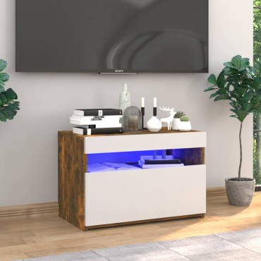 vidaXL Έπιπλο Τηλεόρασης με LED Καπνιστή Δρυς 60x35x40cm