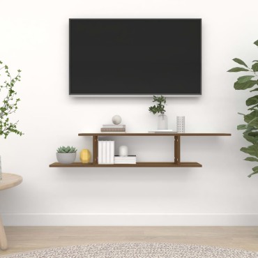 vidaXL Ράφι Τηλεόρασης Καφέ Δρυς 125x18x23cm Επεξεργασμένο Ξύλο 1 τεμ.