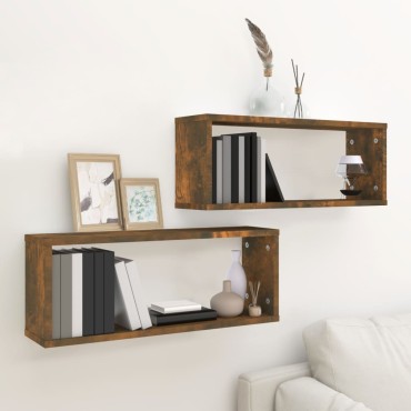 vidaXL Ραφιέρες Τοίχου Κύβοι 2 τεμ. Καπν. Δρυς 60x15x23cm Επεξ. Ξύλο