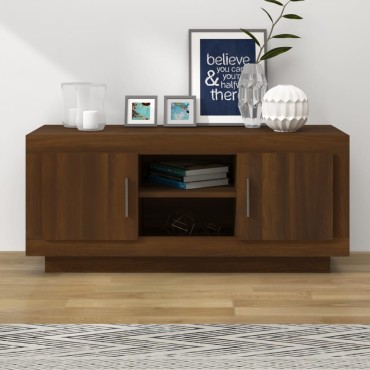 vidaXL Έπιπλο Τηλεόρασης Καφέ Δρυς 102x35x45cm από Επεξεργ. Ξύλο