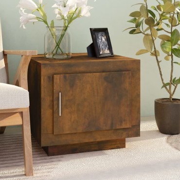 vidaXL Τραπεζάκι Σαλονιού Καπνιστή Δρυς 51x50x45cm Επεξεργασμένο Ξύλο 1 τεμ.