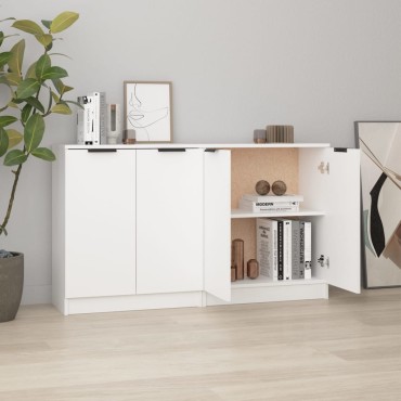 vidaXL Ντουλάπια 2 τεμ. άσπρο 60x30x70cm Επεξεργασμένο Ξύλο